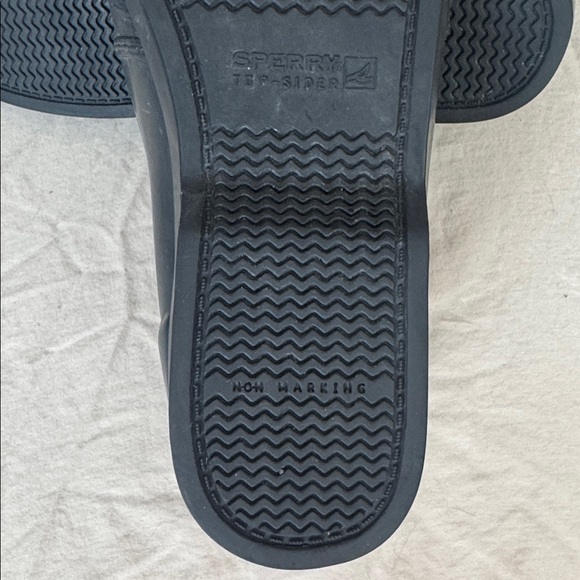Sperry Topsider women’s black slip on rubber boat shoe deck shoe size 8 - Picture 8 of 9